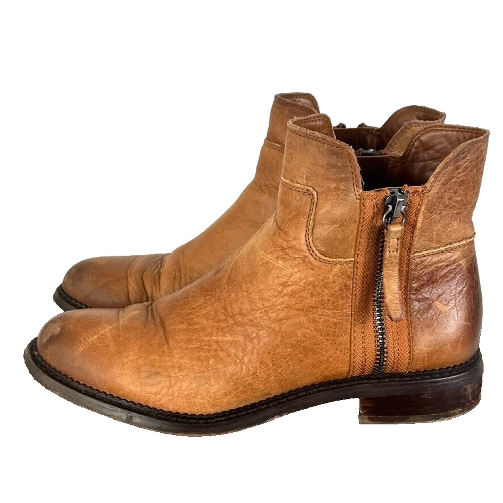 Franco Sarto Boots Womens 7.5 Brown Leather Upper Halford Ankle Lightweight